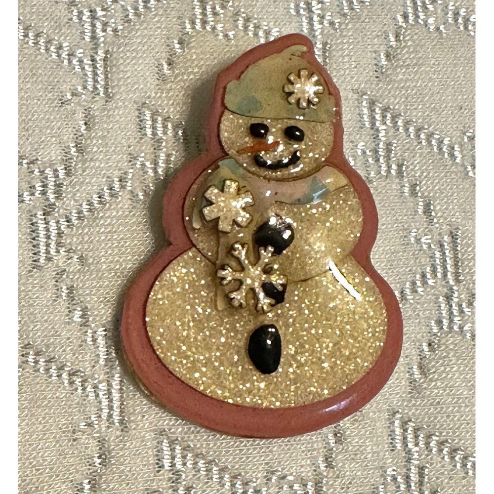 Designs by Lucinda Pin Snowman Pink Signed